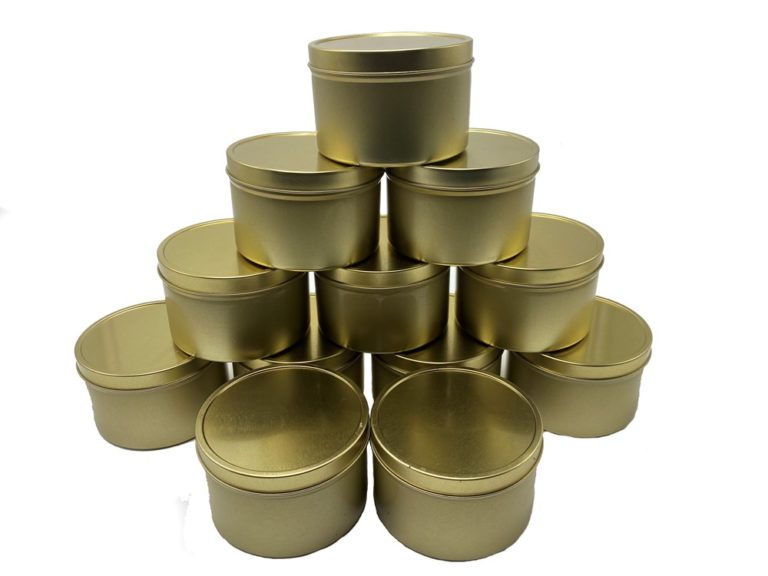 8-ounce Gold Tins - Candlewic: Candle Making Supplies Since 1972